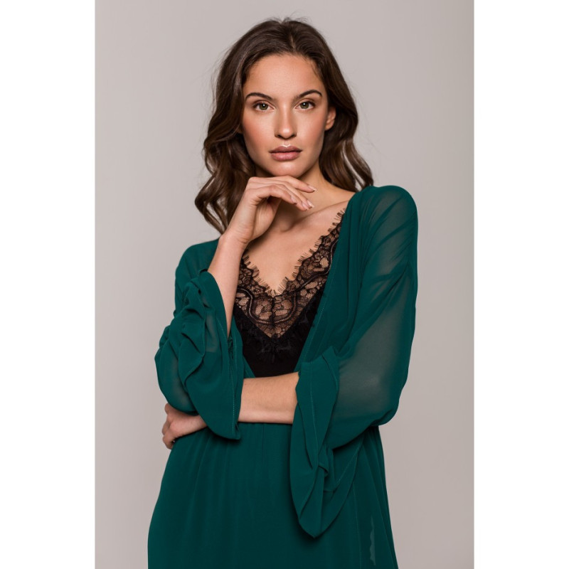 K136 Sukienka szyfonowa maxi - zielona