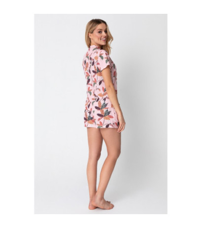 LA104 Koszula od piżamy z dekoltem V i nadrukiem - model 1