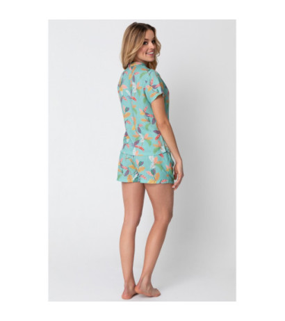 LA104 Koszula od piżamy z dekoltem V i nadrukiem - model 3