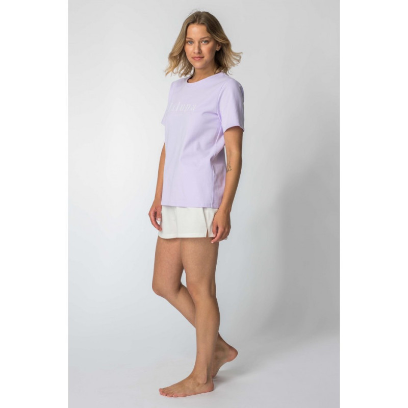 LA109 T-shirt z napisem "LALUPA sea life" - wrzosowy