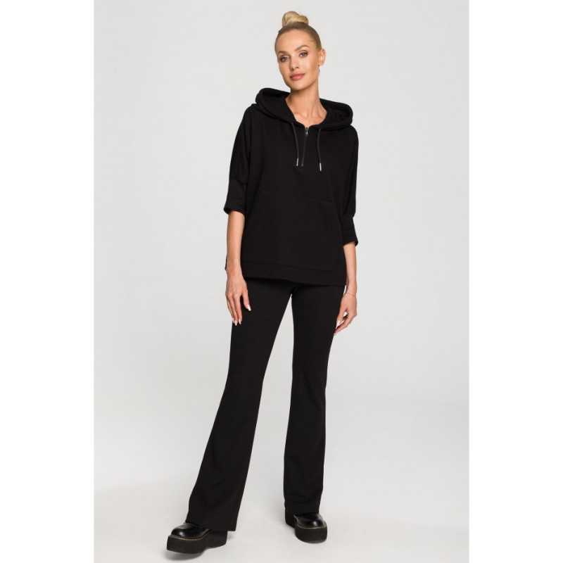 M689 Bluza z kapturem i dodatkowymi mankietami - czarna