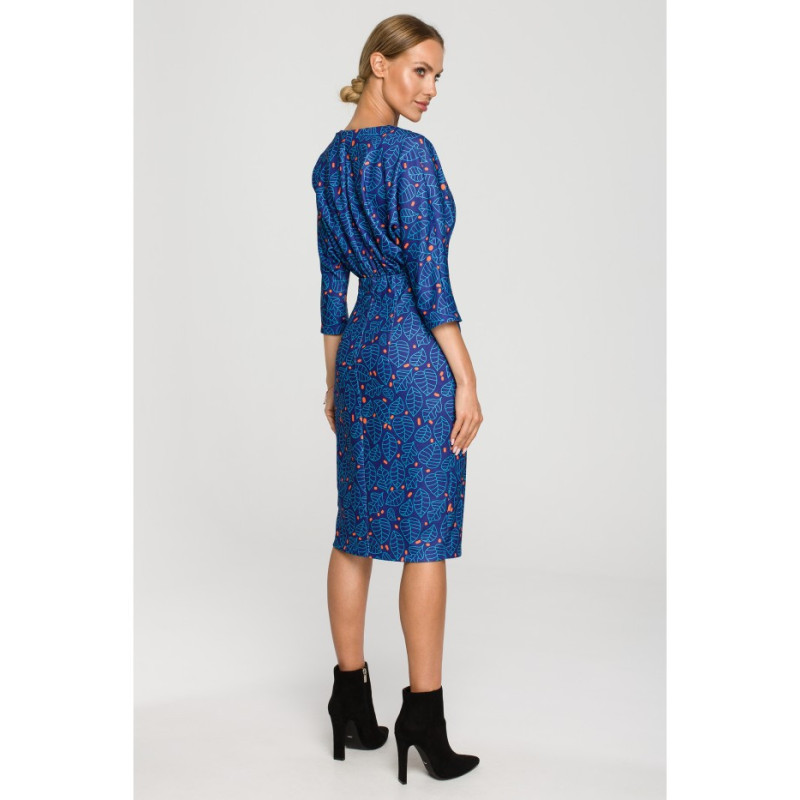 M705 Sukienka z nadrukiem i zbluzowaną górą - model 1