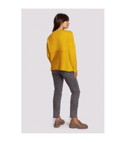 BK091 Sweter ze stójką - miodowy