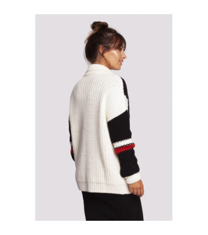 BK094 Kardigan wielokolorowy z zamkiem i kołnierzem - model 2