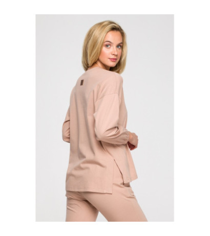 LA122 Bluzka do spania z długimi rękawami - nude