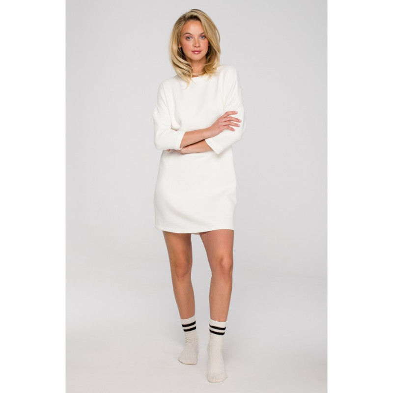 LA130 Sukienka domowa - biała