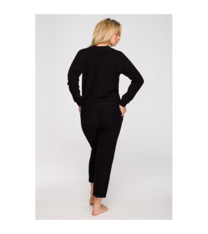LA131 Bluza z głębokim dekoltem - czarna