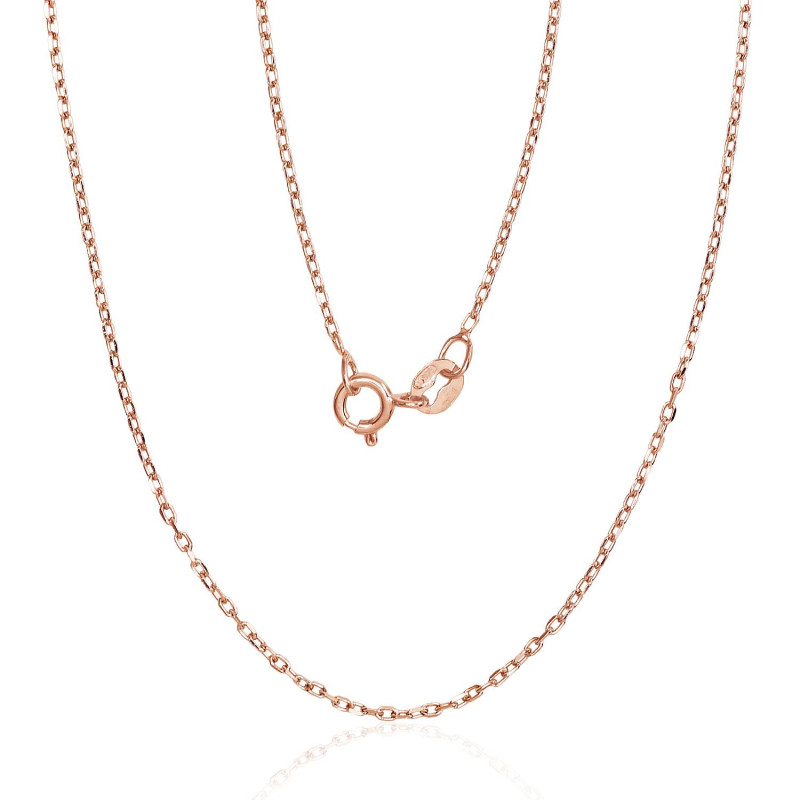 Hõbekett Anchor 1 mm , kantide teemanttöötlus 2400084(PAu-R), Hõbe 925°, punane kuld (kate)