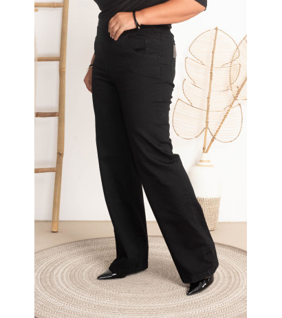 Kõrge vöökohaga laienevad stretšteksad JEANGA 11 K10 Must