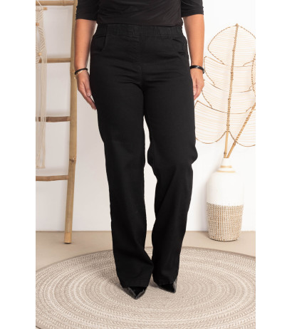 Kõrge vöökohaga laienevad stretšteksad JEANGA 11 K10 Must