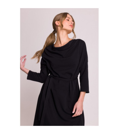 S403 Sukienka oversize z modalu - czarna