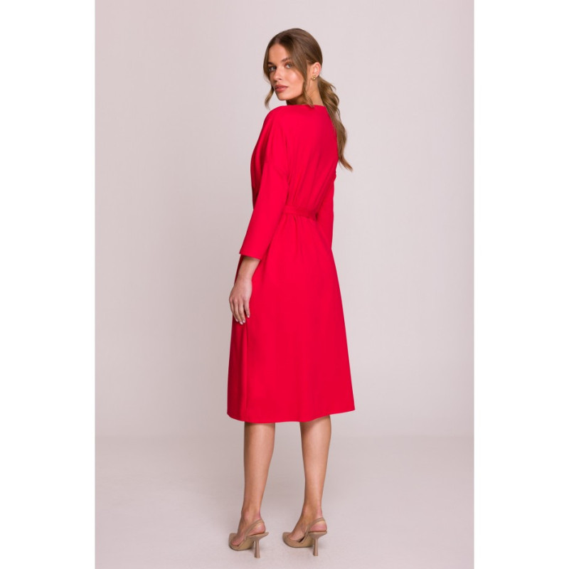 S403 Sukienka oversize z modalu - czerwona