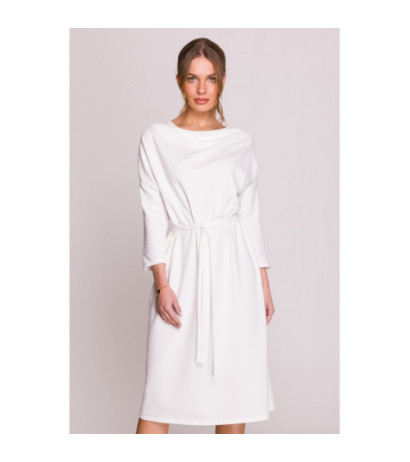 S403 Sukienka oversize z modalu - ecru