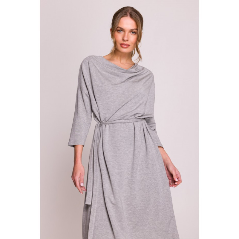 S403 Sukienka oversize z modalu - szara
