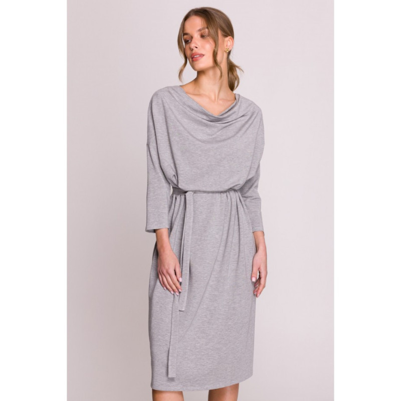 S403 Sukienka oversize z modalu - szara