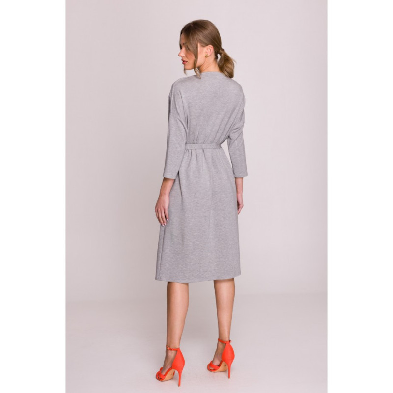 S403 Sukienka oversize z modalu - szara