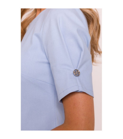 M842 Sukienka z plisowanym dołem - błękitna