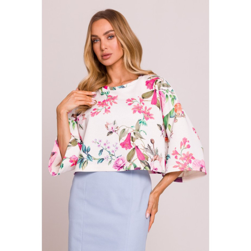 M844 Krótka bluza z nadrukiem - model 2