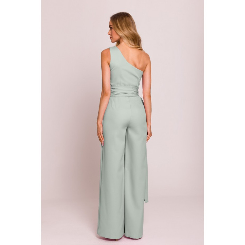 M845 Kombinezon na jedno ramię z wiązanymi szarfami - miętowy