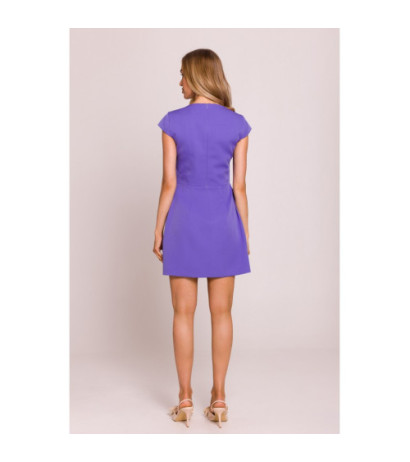 M846 Sukienka mini z głębokim dekoltem - jasny fiolet