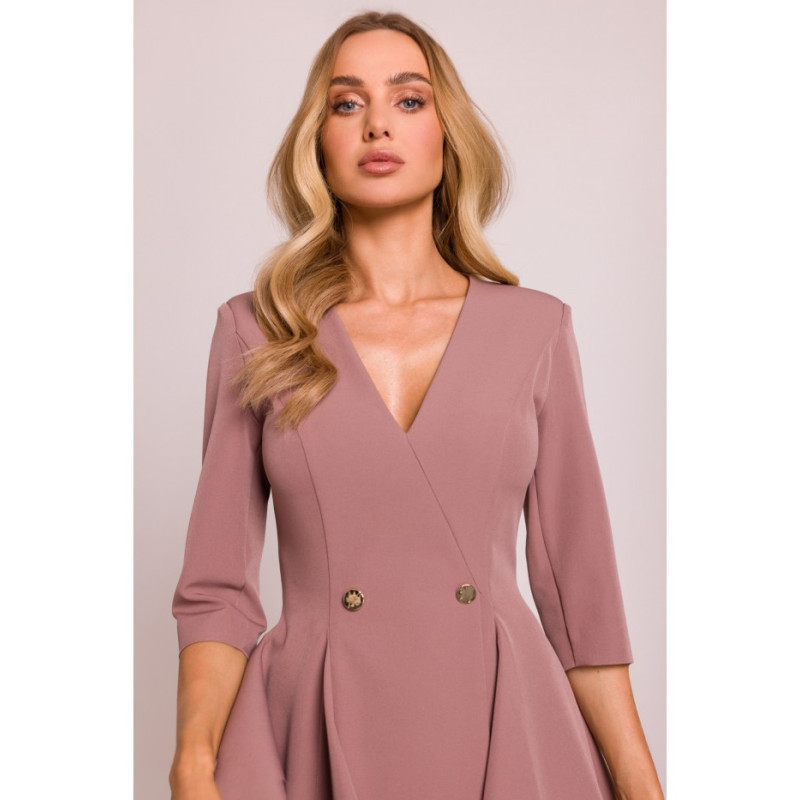 M848 Sukienka mini z klinami - mokka