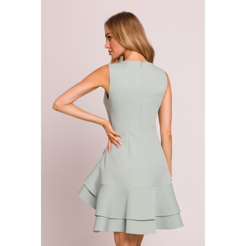 M850 Sukienka z falbanami - miętowa