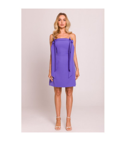 M851 Sukienka gorsetowa z kokardkami - jasnofioletowa