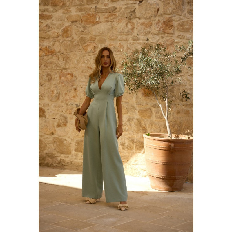 M852 Kombinezon z głębokim dekoltem - miętowy