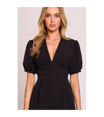 M852 Kombinezon z głębokim dekoltem - czarny