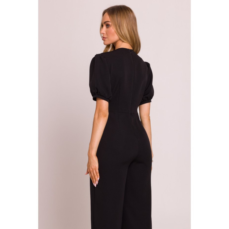 M852 Kombinezon z głębokim dekoltem - czarny