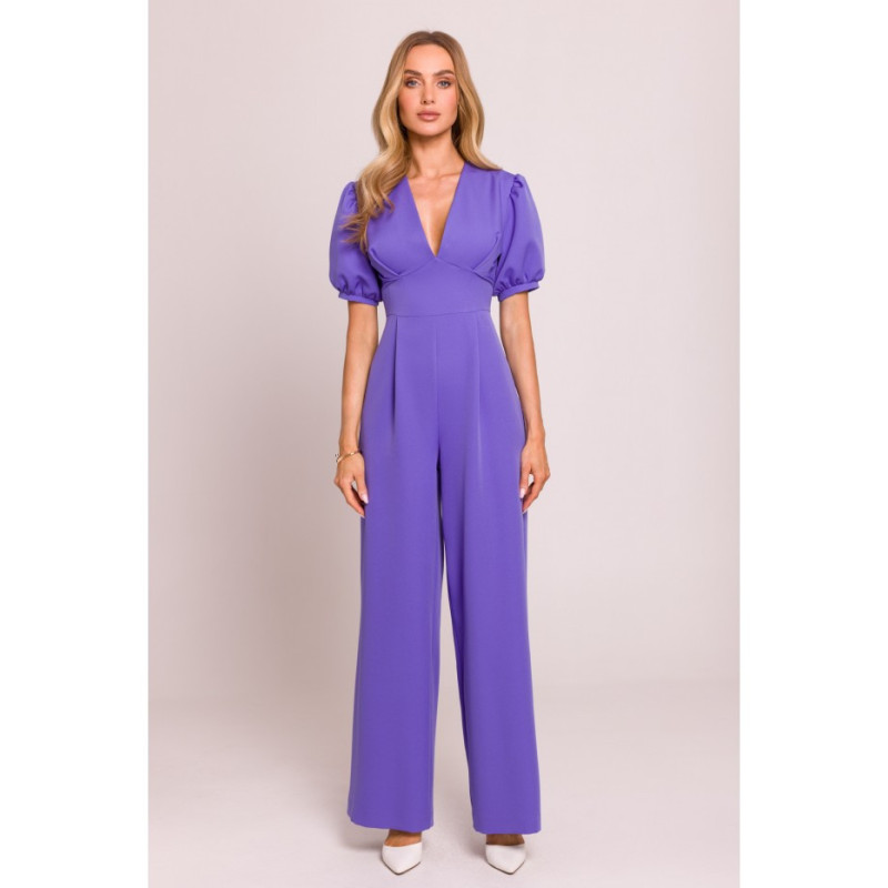 M852 Kombinezon z głębokim dekoltem - jasnofioletowy