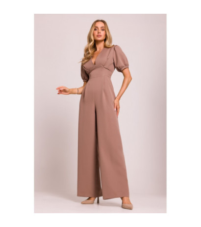 M852 Kombinezon z głębokim dekoltem - mokka