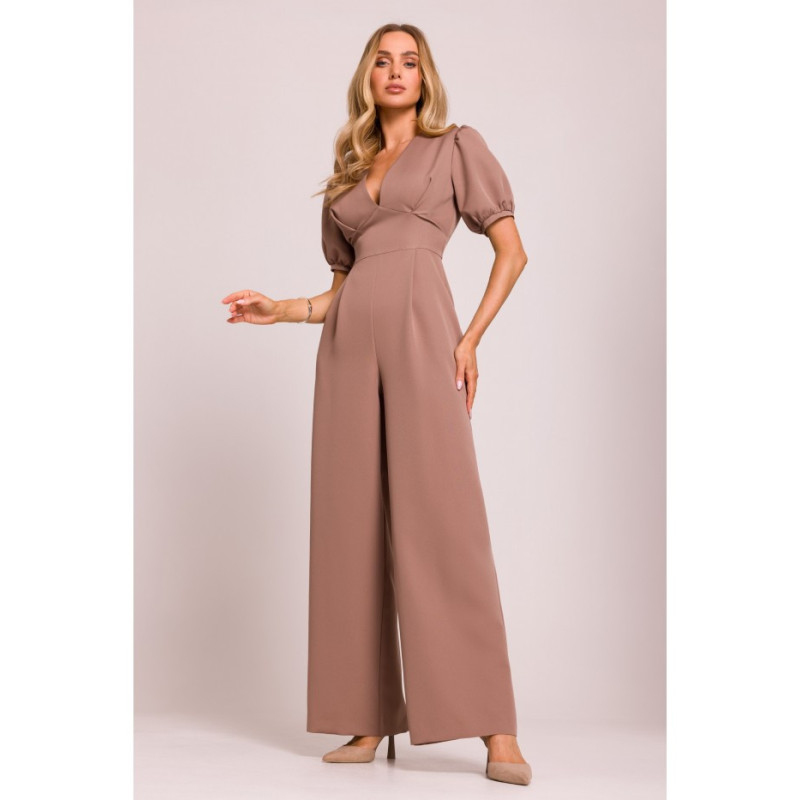 M852 Kombinezon z głębokim dekoltem - mokka