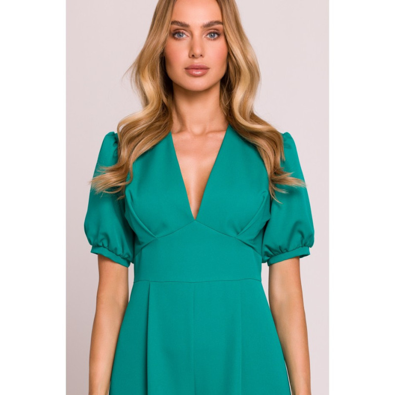 M852 Kombinezon z głębokim dekoltem - turkusowy