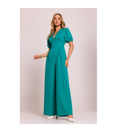 M852 Kombinezon z głębokim dekoltem - turkusowy
