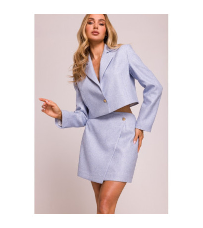 M854 Mini spódniczka na zakładkę - błękitna