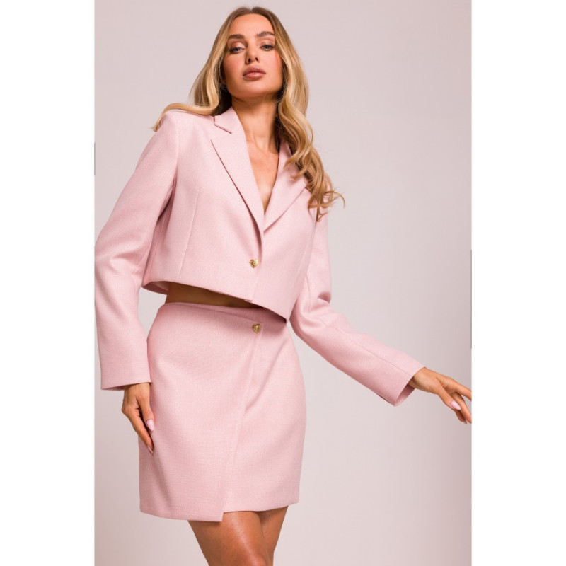 M854 Mini spódniczka na zakładkę - brzoskwiniowa