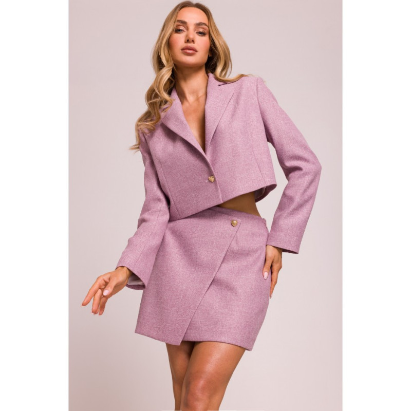 M854 Mini spódniczka na zakładkę - marsala