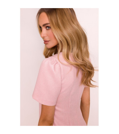 M855 Mini sukienka trapezowa - brzoskwiniowa