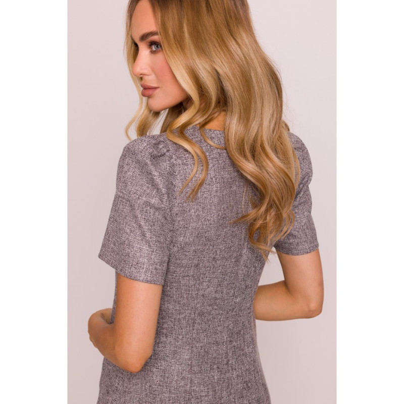 M855 Mini sukienka trapezowa - grafitowa