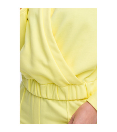 B292 Bluza z kopertowym dekoltem - cytrynowa