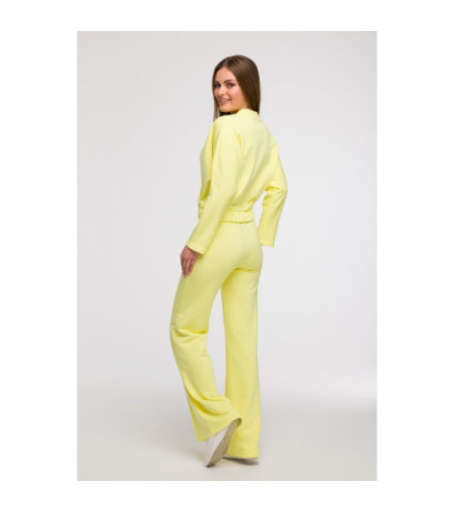 B292 Bluza z kopertowym dekoltem - cytrynowa