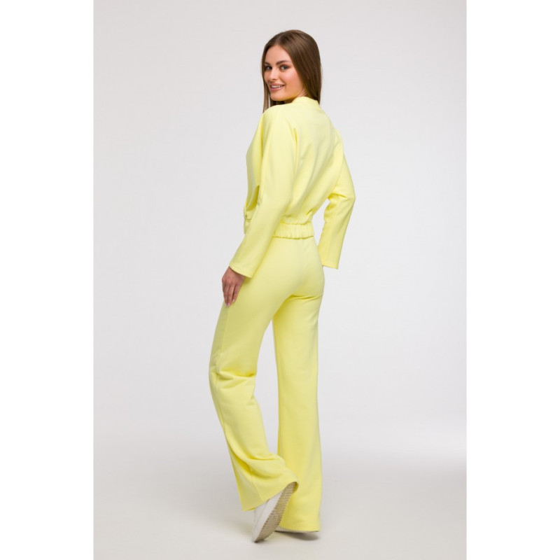 B292 Bluza z kopertowym dekoltem - cytrynowa