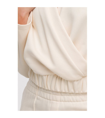 B292 Bluza z kopertowym dekoltem - waniliowa