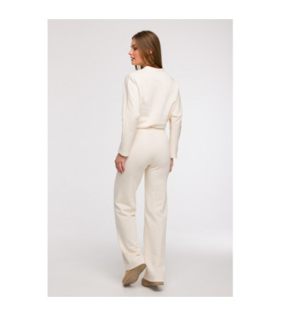 B292 Bluza z kopertowym dekoltem - waniliowa