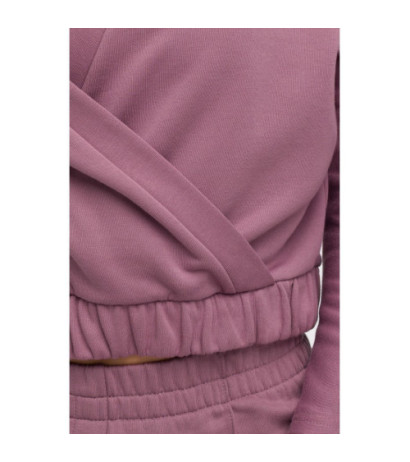 B292 Bluza z kopertowym dekoltem - wrzosowa