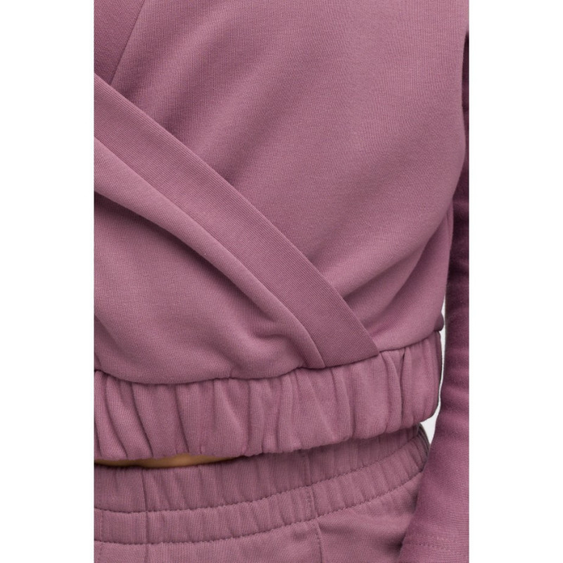 B292 Bluza z kopertowym dekoltem - wrzosowa