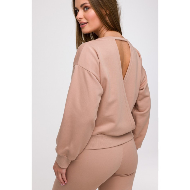 B293 Bluza z otwartymi plecami - mokka