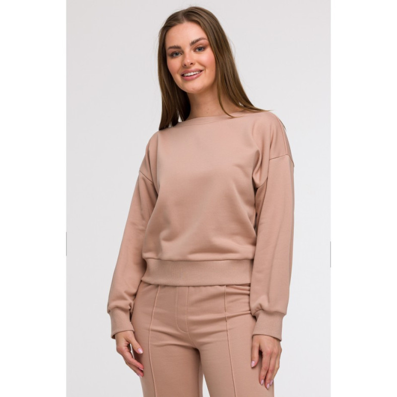 B293 Bluza z otwartymi plecami - mokka