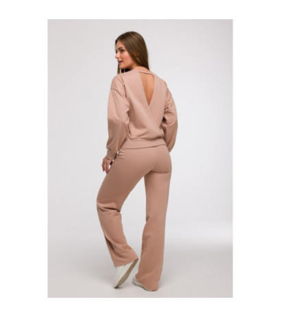 B293 Bluza z otwartymi plecami - mokka